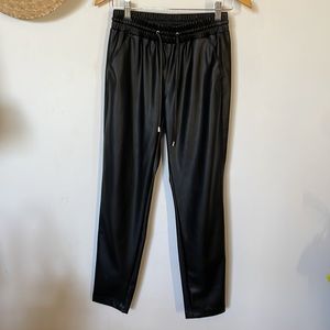 Faux Leather Joggers
